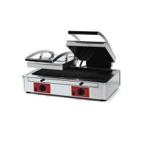 Appareil à panini vitrocéramique rainurée double