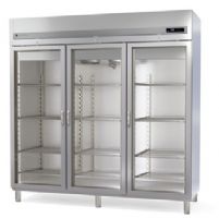 Armoire GN2/1 côtés emboutis positive 3 portes vitrées 2197 L