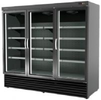 Armoire gourmet 3 portes vitrées positive extérieur noir intérieur inox