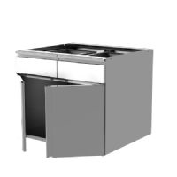 Armoire h 670 mm sans étagère 2 porte à charnières et tiroir