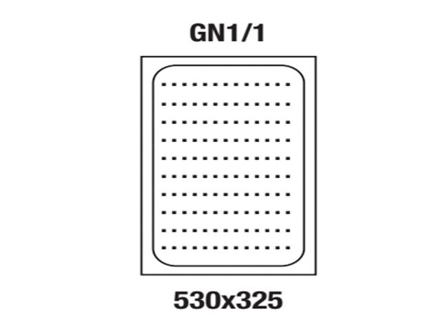 Bac Gastro-norme GN 1/1 Pro perforé h65 mm
