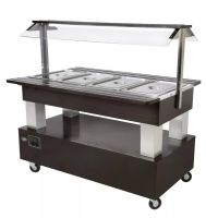 Buffet salad’bar traversant chauffant – 4 bacs GN 1/1