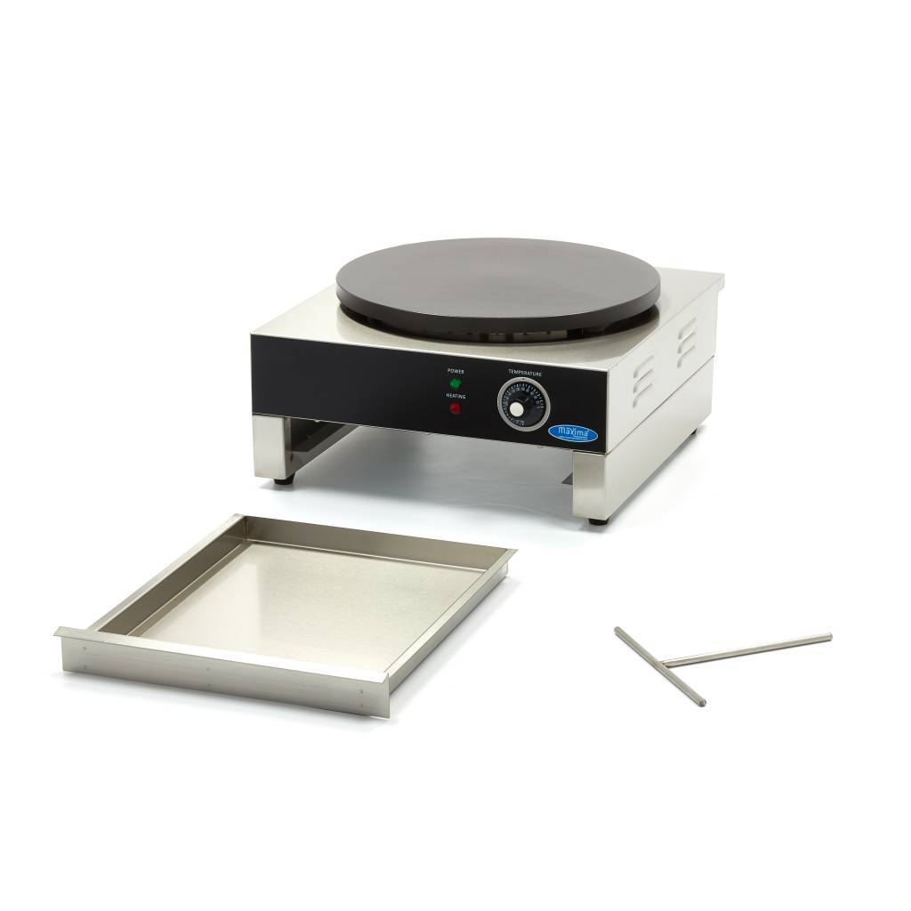 Crêpière Professionnelle 45cm 220V - 3KW Plaque Fonte Pour Crêpes, Omelettes, Bacon