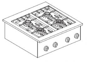 CUISINIÈRE À GAZ 4 BR. 14KW