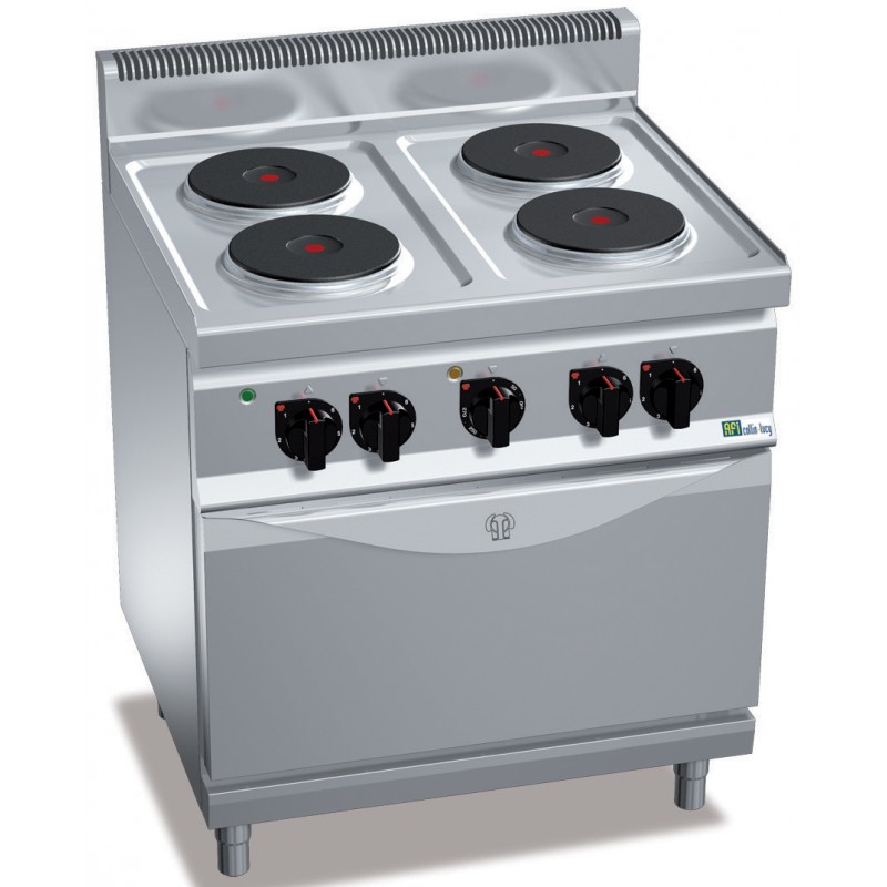 cuisinière électrique 4, avec four à air chaud éle - Bertos - Restauration  professionnelle - E7P4 + FE 