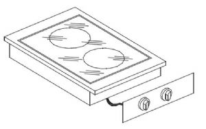 CUISINIÈRE EN CÉRAMIQUE 2 ZONES