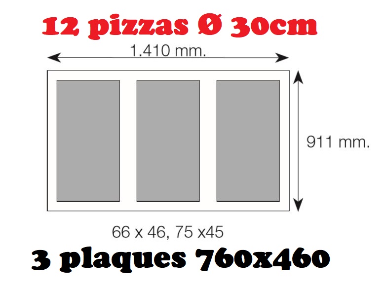 Four à pizza élèctrique 12 pizzas 3 plaques