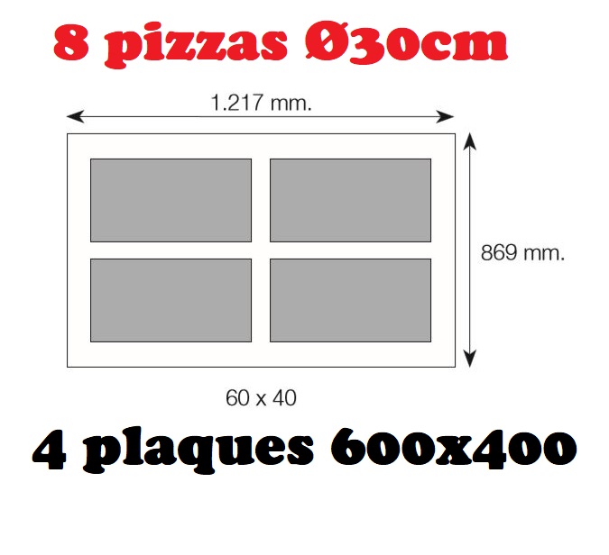 Four à pizza élèctrique 8 pizzas 4 plaques