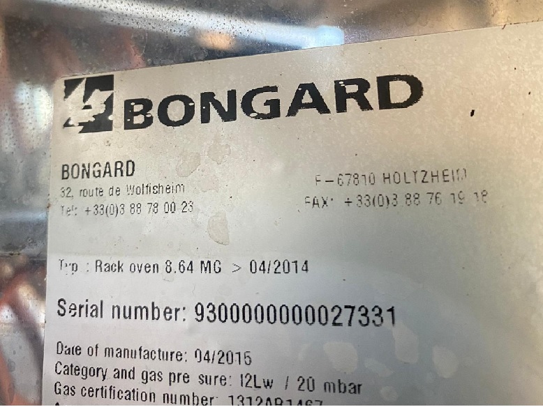 Four Bongard 8.64 rotatif 600x800 Gaz  Occasion