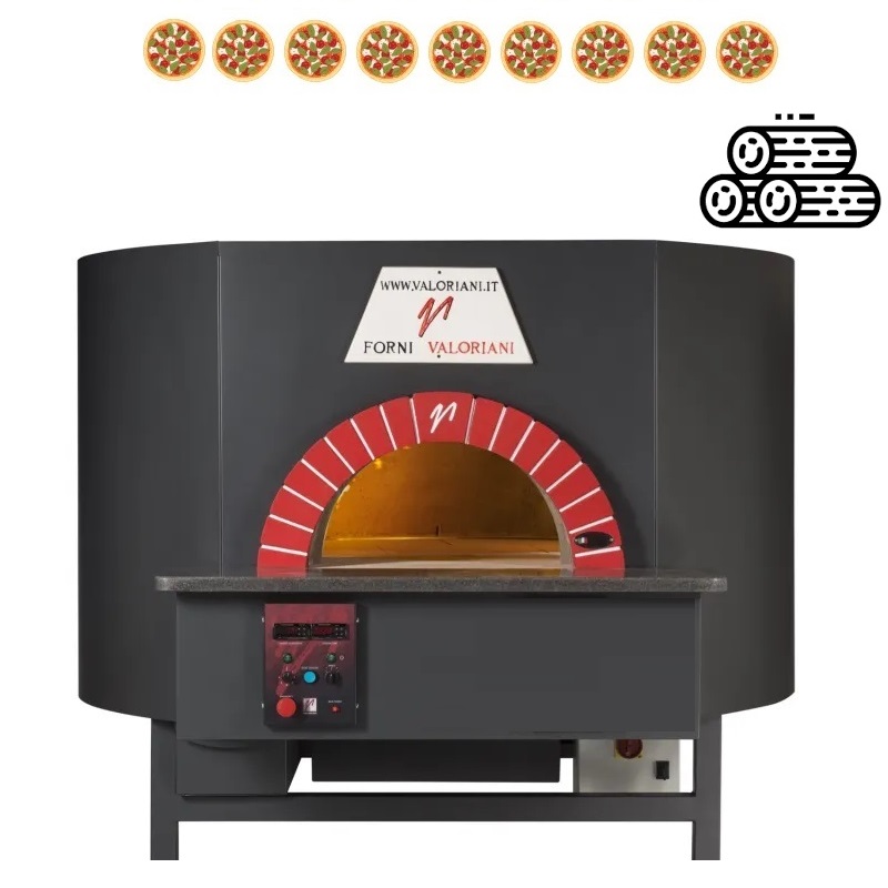 Four pizza rotatif à bois 130 cm 9 pizzas