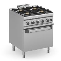 Fourneau 4x5,5kw feux sur four électrique ventilé