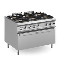 Fourneau 6 zones avec four large gaz XXL