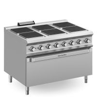 Fourneau 6 zones carrés sur four large électrique