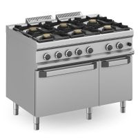 Fourneau a gaz 6 x 5,5kw feux sur four électrique