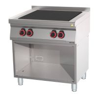 Fourneau électrique 4 plaques coup de feu avec soubassement 80