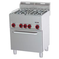 Fourneau gaz 4 feux avec four électrique ventilé GN 1/1 P 66