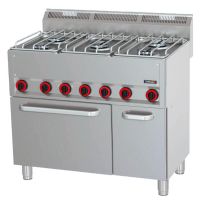 Fourneau gaz 5 feux avec four électrique ventilé GN 1/1 P 99