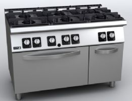 Fourneau gaz 6 feux 8Kw avec four statique
