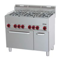 Fourneau gaz 6 feux avec four électrique ventilé GN 1/1 P 99