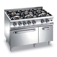 Fourneau gaz 6 feux avec four et placard