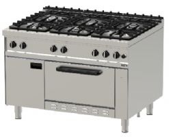 FOURNEAU GAZ 6 FEUX AVEC FOUR GAZ 68KW