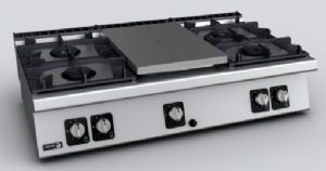 Fourneau gaz a poser demi plaque centre