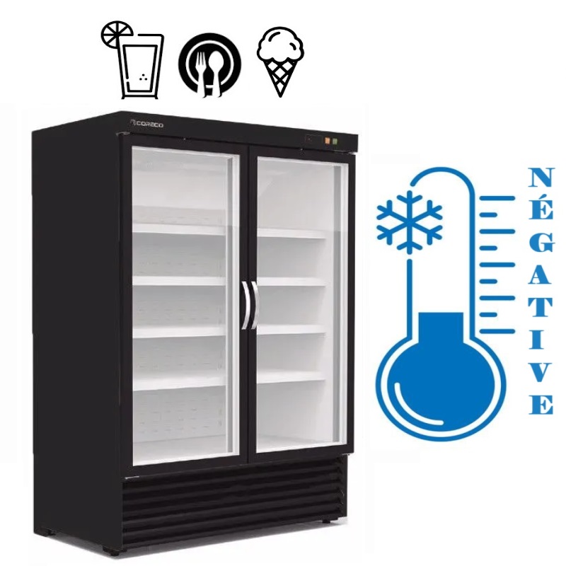 Frigo vitrine NOIR 2 portes