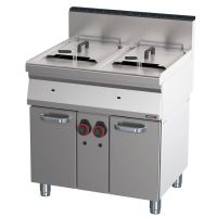 Friteuse gaz avec soubassement 2x15 litres 80