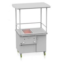 Gril à gaz professionnel avec hotte inox