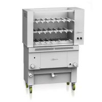 Gril rotatif à gaz inox 20 brochettes