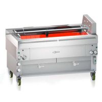 Gril rotatif à gaz inox 4 broches