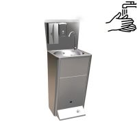 Lave mains commande au pied avec poubelle intégrée