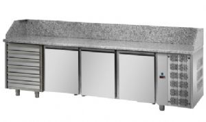 Meuble à pizza 3 portes + 6 tiroirs 600x400 - 408L