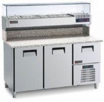 Meuble a pizza réfrigéré granit 2 portes 1 tiroir