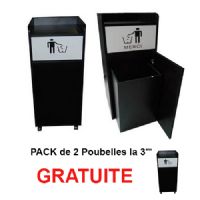 Pack de 3 Poubelles Snack Bois 100L