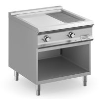 Plaque 2 zones 1/3 rainurée chromée électrique