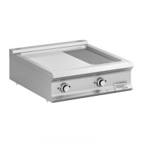 Plaque 2 zones 1/3 rainurée chromée électrique