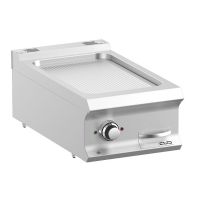 Plaque a snack electrique rainurée chromée