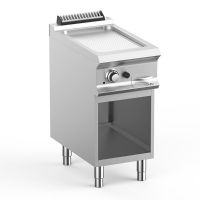 Plaque a snack rainurée Gaz Chromée