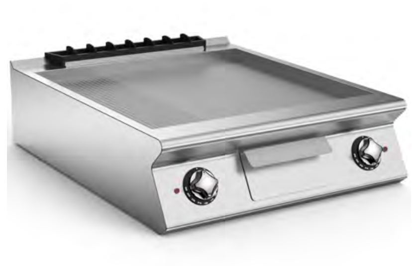 PLAQUE ELECTRIQUE 1/3 NERVURÉE 2/3 LISSE AVEC SUPO Mareno