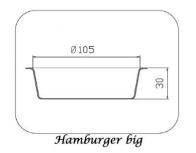 Plateau 30 grandes formes de Hamburger en Teflon