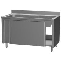 Plonge basic 1000 x 700 h 890 mm  portes coulissantes