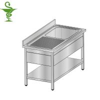 plonge un bac égouttoir Médicale 1200 x700 x950 mm