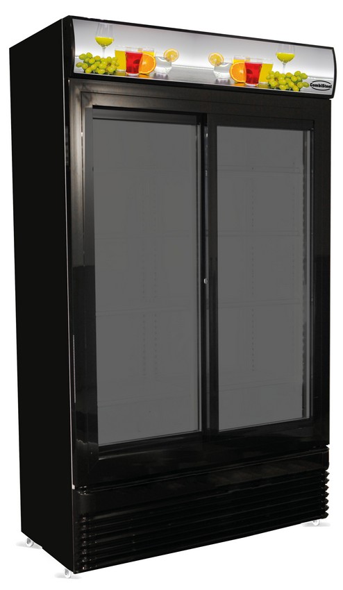 Réfrigérateur 2portes coulissant 780L int+ext noir
