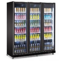 Réfrigérateur 3 portes en verre noir