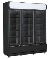 RÉFRIGÉRATEUR 3 PORTES EN VERRE NOIR FCU-1200 BL