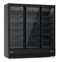 RÉFRIGÉRATEUR 3 PORTES EN VERRE NOIR JDE-1530R BL
