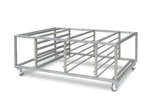 Support avec glissières sur roulettes pour 1 four