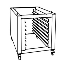 Support en inox sur roulettes équipé pour plaques