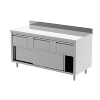 Table armoire 1200 X 600 X 850 mm portes coulissantes et tiroirs